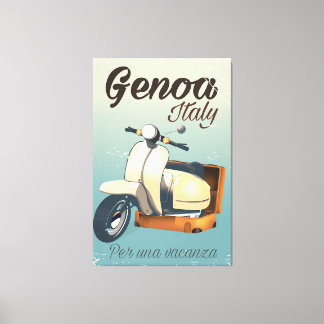 Lienzo Génova Italia Para unas vacaciones cartel vintage