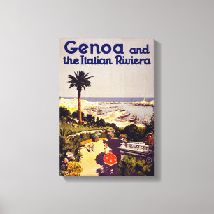 Lienzo Génova y el poster italiano Restor del vintage de