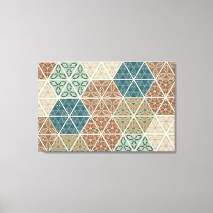 Lienzo Geo al aire libre XI modelo tribal azul y verde