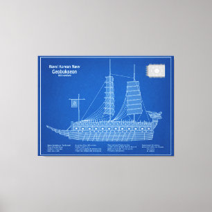 Lienzo Geobukseon del barco de tortuga - Ship Blueprint A