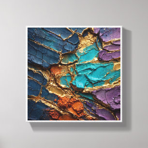 Lienzo Geoda Colorida de Cristal con Oro y Púrpura
