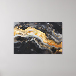 Lienzo Geode Print in Black Gold Gray Goeed Wall Art