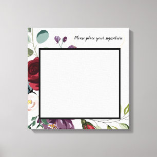 Lienzo Geometri de oro de tela blanca de 20"x20" de firma