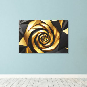 Lienzo Geometría de espiral dorada