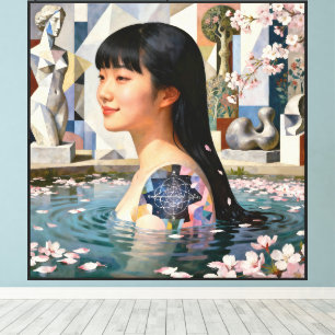 Lienzo "Geometría de la serenidad" - Un retrato digital