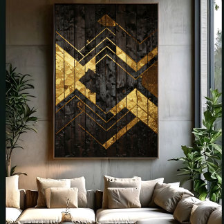 Lienzo Geometría Dorada