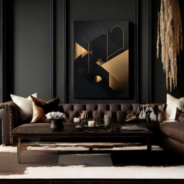 Lienzo Geometría Dorada Abstracta (Subido por el creador)