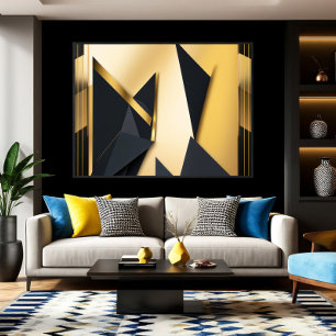 Lienzo Geometría Dorada en Capas
