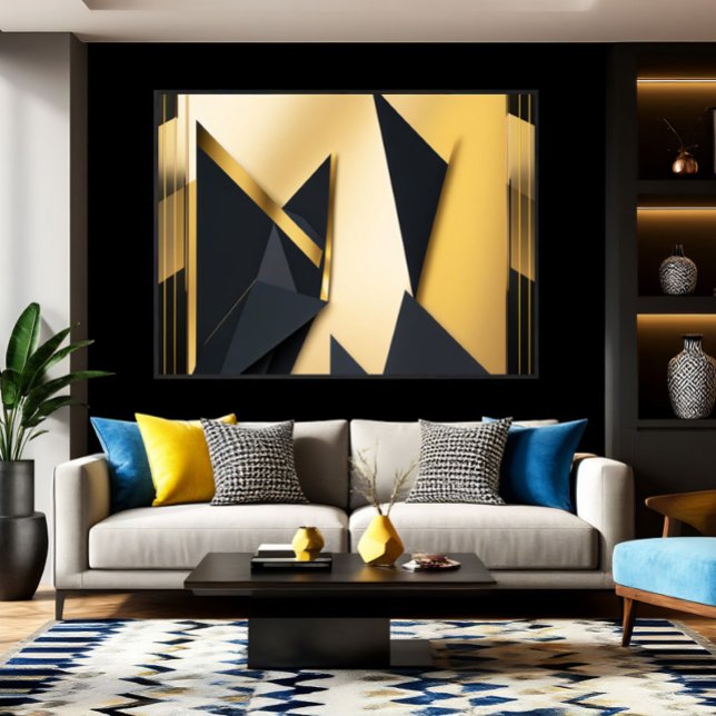 Lienzo Geometría Dorada en Capas (Subido por el creador)