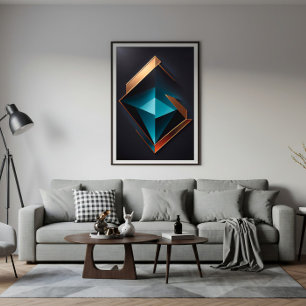 Lienzo Geometría Lujosa: El Brillo del Futuro en A