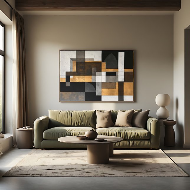 Lienzo Geometría Metálica Equilibrio Dorado (Subido por el creador)