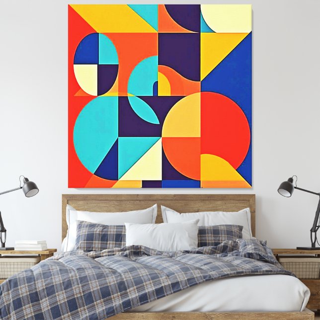 Lienzo Geometría moderna y colorida (Insitu(Dormitorio))