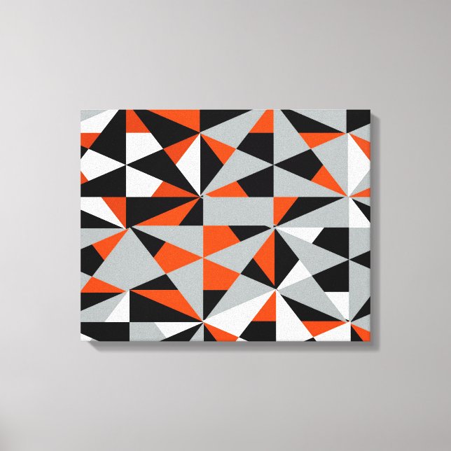 Lienzo Geometría Negrita Retro Funky Naranja Blanco Negro (Anverso)