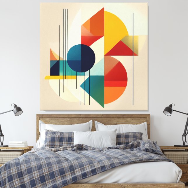 Lienzo Geometric Abstract Art in Bauhaus Style (Insitu(Dormitorio))