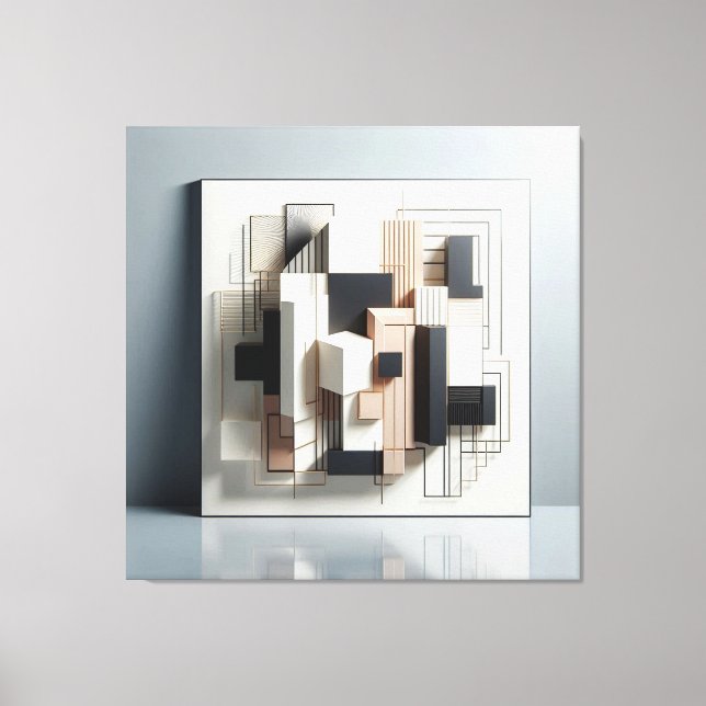 Lienzo Geometric Architectural Layers (Anverso)