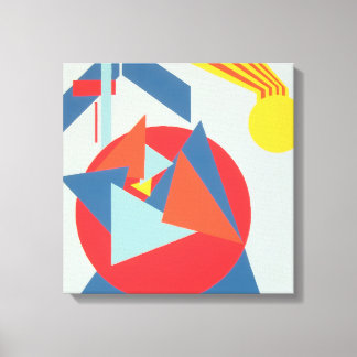 Lienzo Geometric Bold Yellow Sunburst Canvas Print