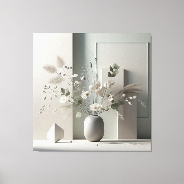 Lienzo Geometric Floral Still Life (Anverso)