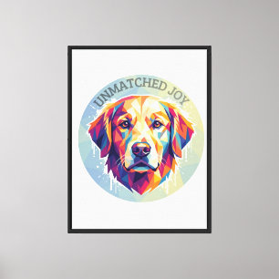Lienzo Geometric Golden Retriever - Camiseta Pop-Art Colo