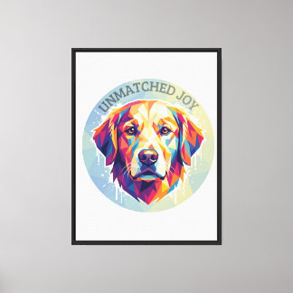 Lienzo Geometric Golden Retriever - Camiseta Pop-Art Colo