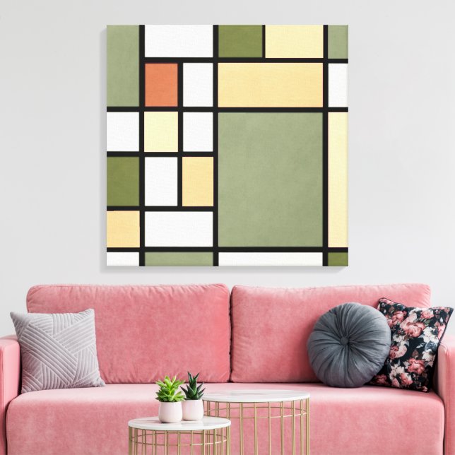 Lienzo Geometric Harmony – Earth Zen Canvas Print (Insitu (Sala de estar))