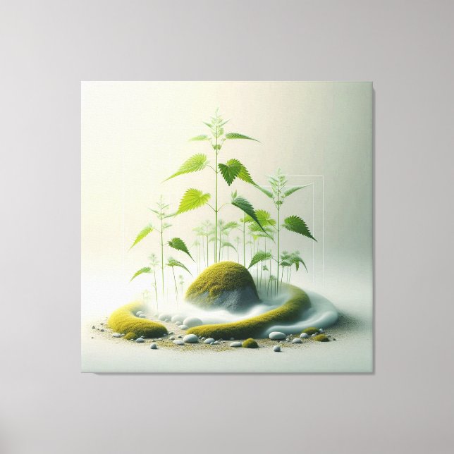 Lienzo Geometric Moss Garden (Anverso)