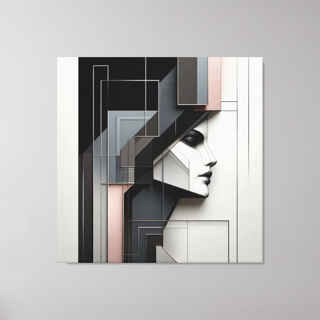 Lienzo Geometric Portrait Study (Anverso)