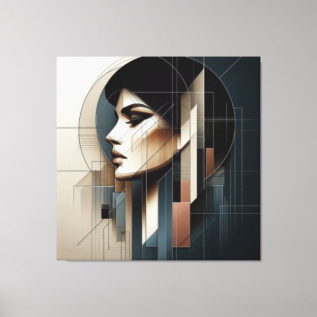 Lienzo Geometric Profile Composition (Anverso)