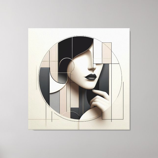 Lienzo Geometric Sculpted Portrait (Anverso)