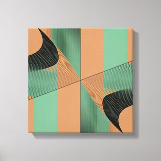 Lienzo geometrical shapes retro vintage terracotta green 