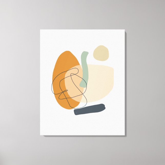 Lienzo Geométrico, Resumen, Mínimo, Moderno, Pastel (Anverso)