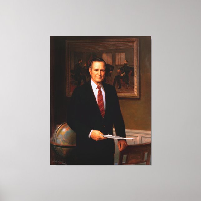 Lienzo GEORGE HERBERT WALKER BUSH de Herbert Abrams (Anverso)