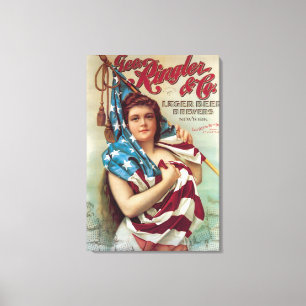 Lienzo George Ringler y poster de la cerveza del CO.
