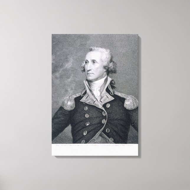 Lienzo George Washington, grabado por Asher Brown Durand (Anverso)
