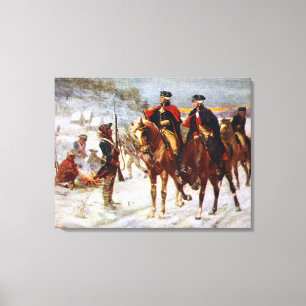 Lienzo George Washington Lafayette Valley Forge Army