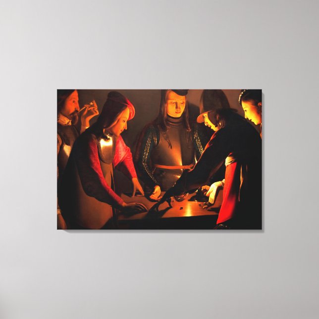 Lienzo Georges de la Tour - Los Jugadores de The Dices (Anverso)