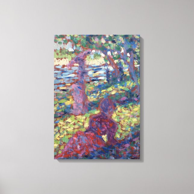 Lienzo Georges Seurat, mujer en un parque (Anverso)