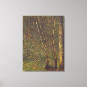 Lienzo Georges Seurat's In the Woods en Pontaubert (1883)