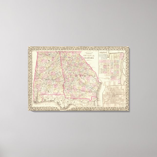 Lienzo Georgia, Alabama (Anverso)