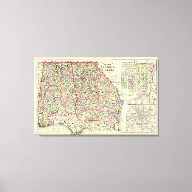Lienzo Georgia, Alabama (Anverso)