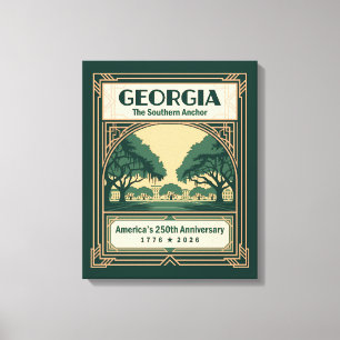 Lienzo Georgia Art Deco 250 Aniversario de América