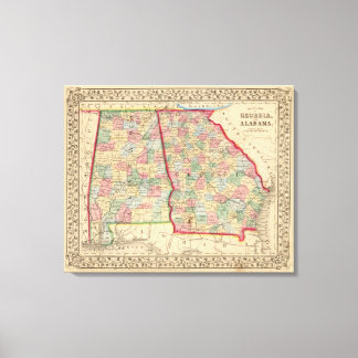 Lienzo Georgia, Mapa de Alabama por Mitchell