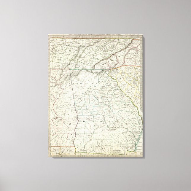 Lienzo Georgia, partes de NC, SC, Tenn, Ala, Florida (Anverso)