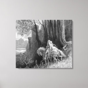 Lienzo Geraint y Enid montan lejos