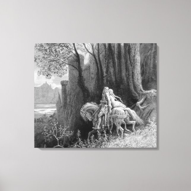 Lienzo Geraint y Enid Ride Away (Anverso)