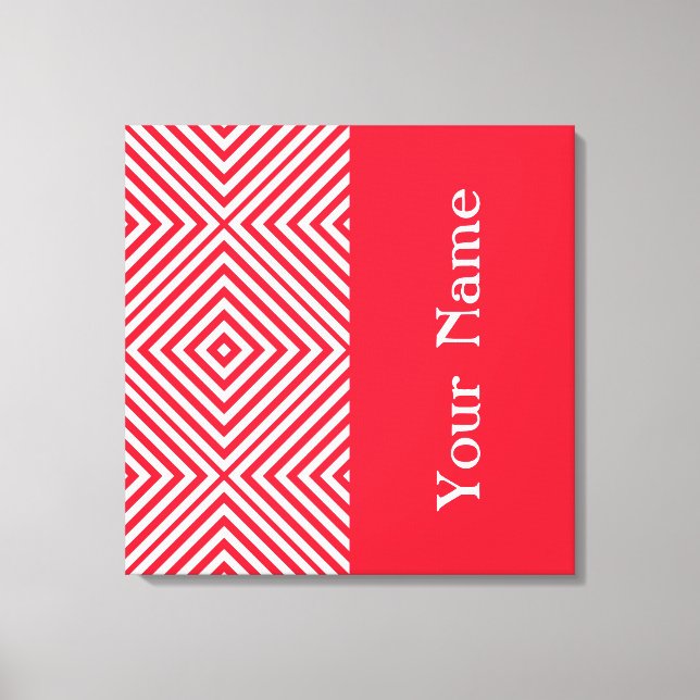Lienzo Geranium Diamond Chevron con el nombre @ Emporiomo (Anverso)