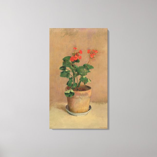 Lienzo Geraniums in a Pot, c.1905 (aceite sobre lienzo) (Anverso)