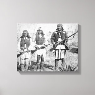 Lienzo Geronimo y tres de sus guerreros de Apache, 1886