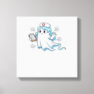 Lienzo Ghost Nurse  Spookily Caring and Whimsically Haunt