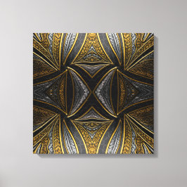 Lienzo Gilded Mosaic Luxe – Black & Gold Tiled Metal Wall
