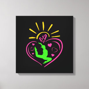 Lienzo Gimnasia chica - Corazón veraniego